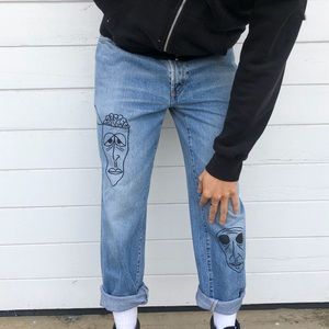 Vintage Tommy Hilfiger jeans, with custom painting